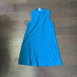 Blue mock neck dress